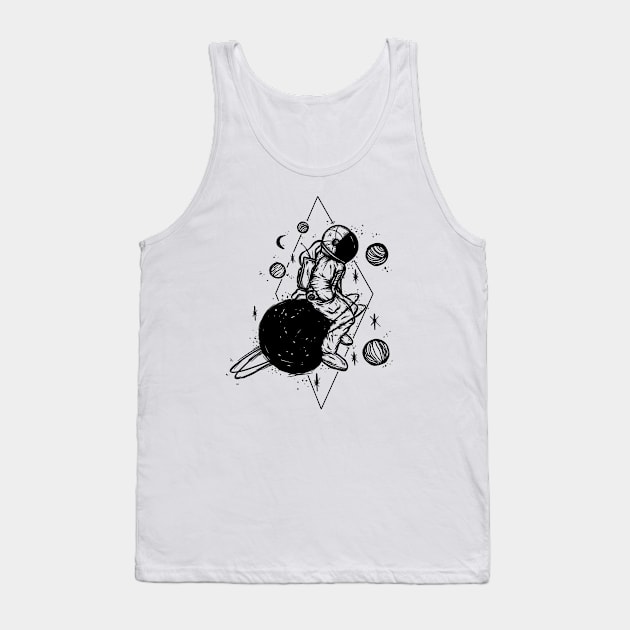 Wondering Astronaut Tank Top by P7 illustrations 